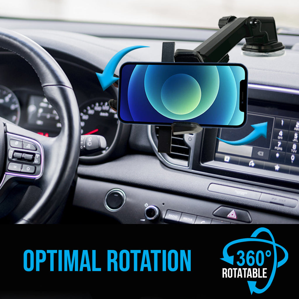 Car Phone Mount Holder One Touch Adjustable Long Neck by Fast Track USA