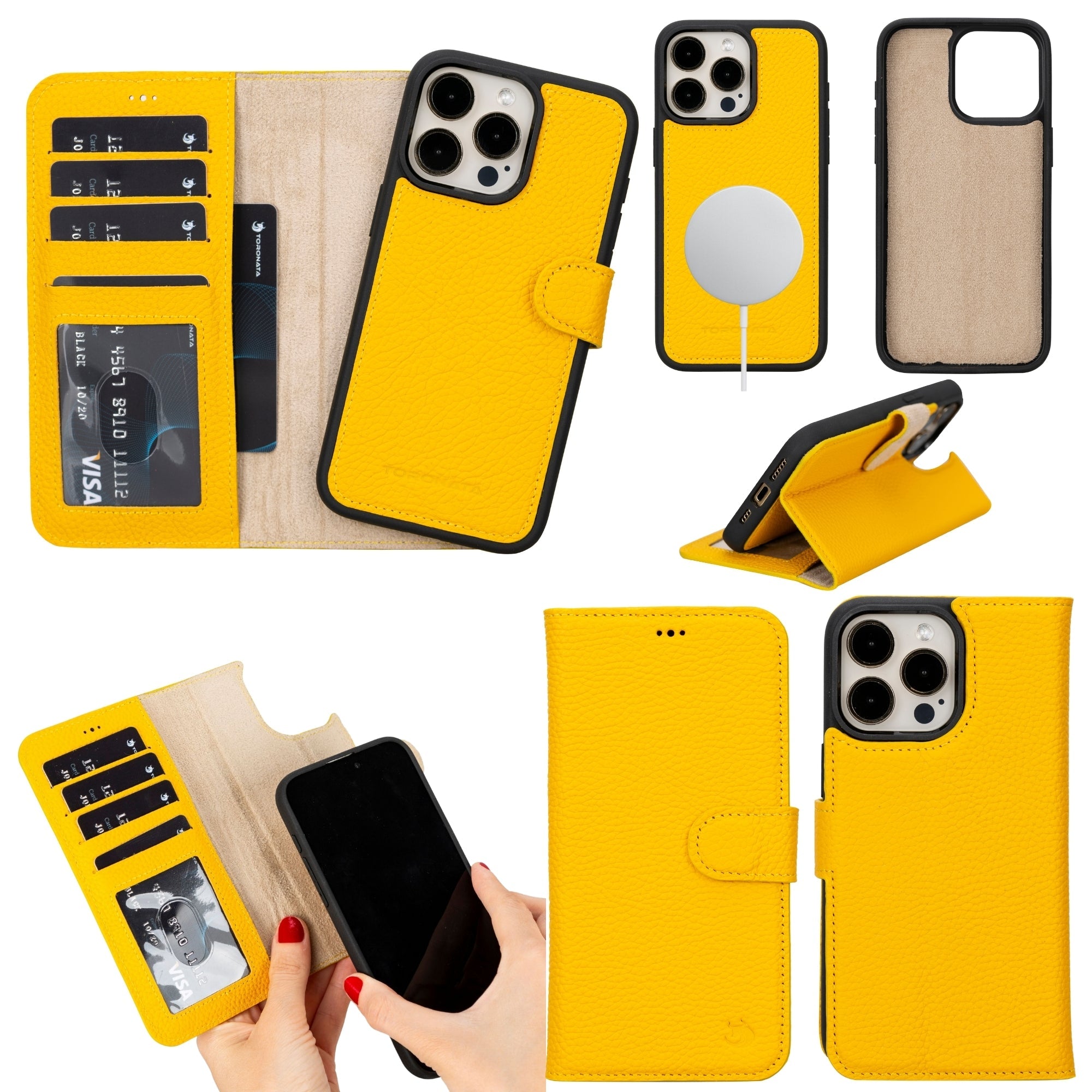 Casper Leather iPhone 15 Pro Max Wallet Case | Detachable MagSafe Compatible RFID Protection by TORONATA