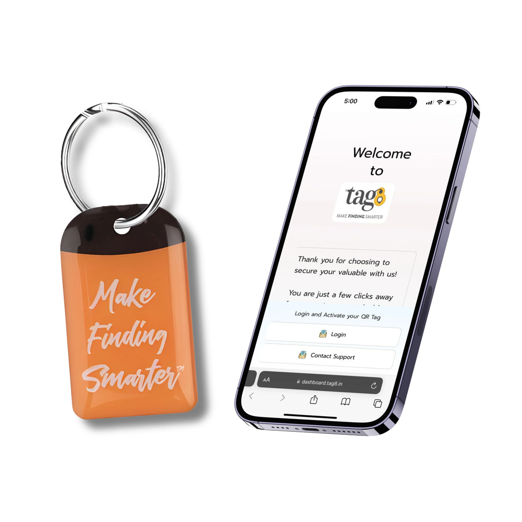 Smart Key Security Tag by Key Tag I Pair with keys, bags, toys and more