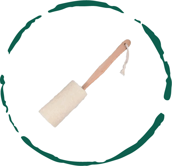 Natural Loofah Bath Brush w/Long Handle. by BeNat