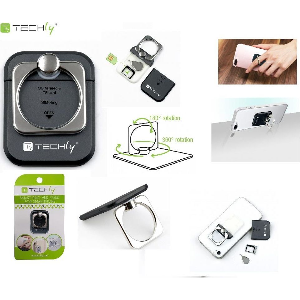 Techly I-SMART-RINGB tartószerkezet Mobiltelefon / okostelefon Fekete by Techly