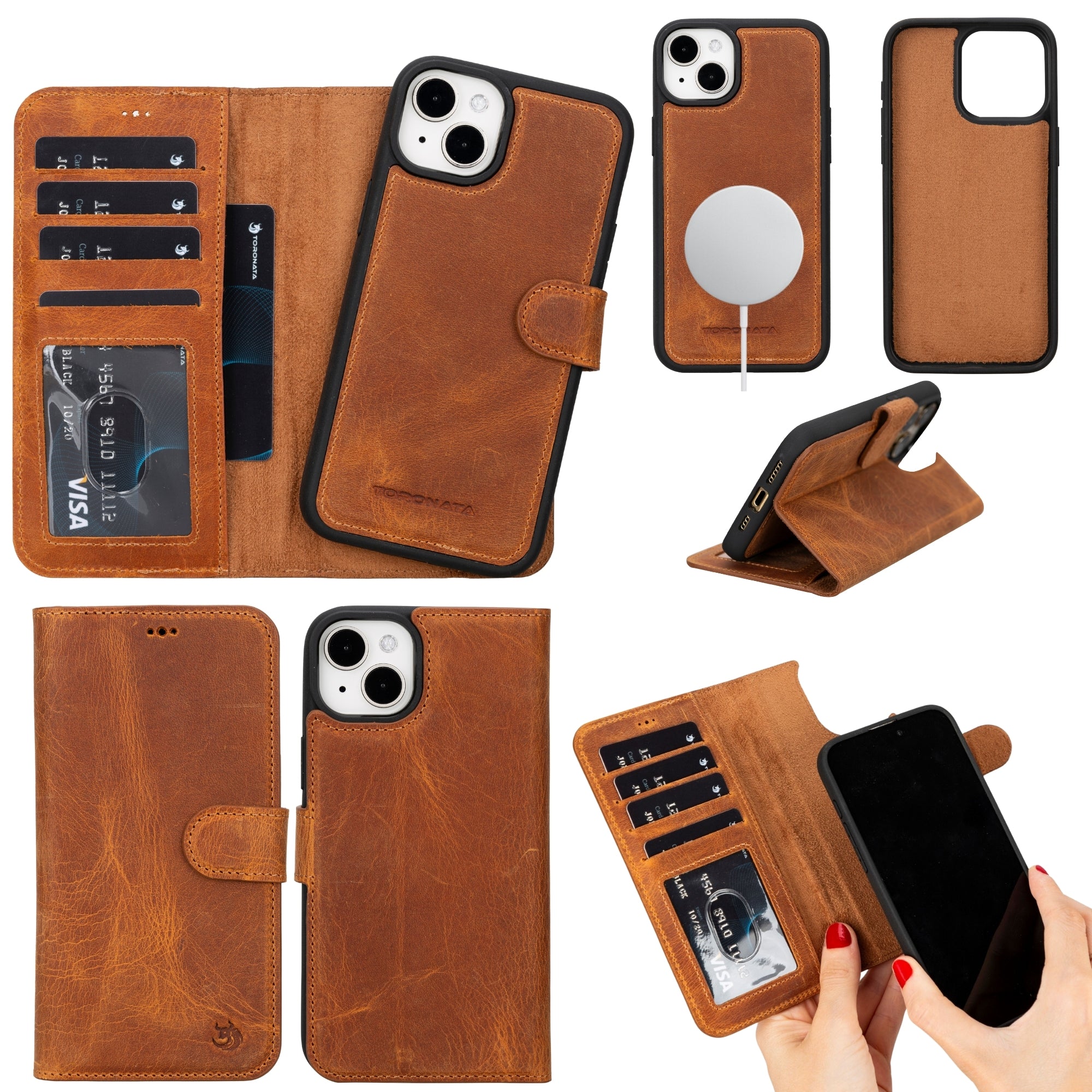 Casper Leather iPhone 14 Wallet Case | MagSafe by TORONATA