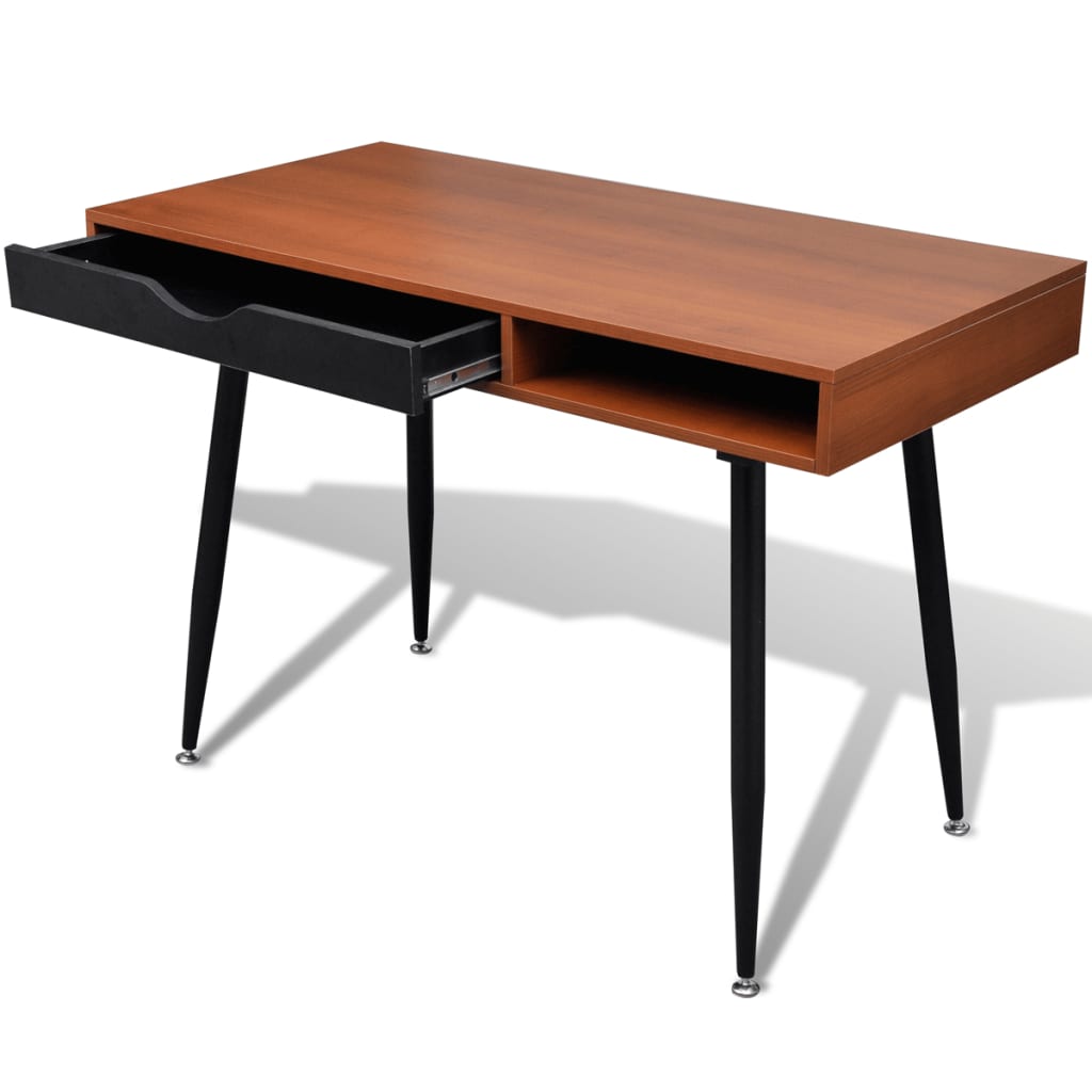 NNEVL Brown Workstation Computer Desk Laptop Table by NNEVL