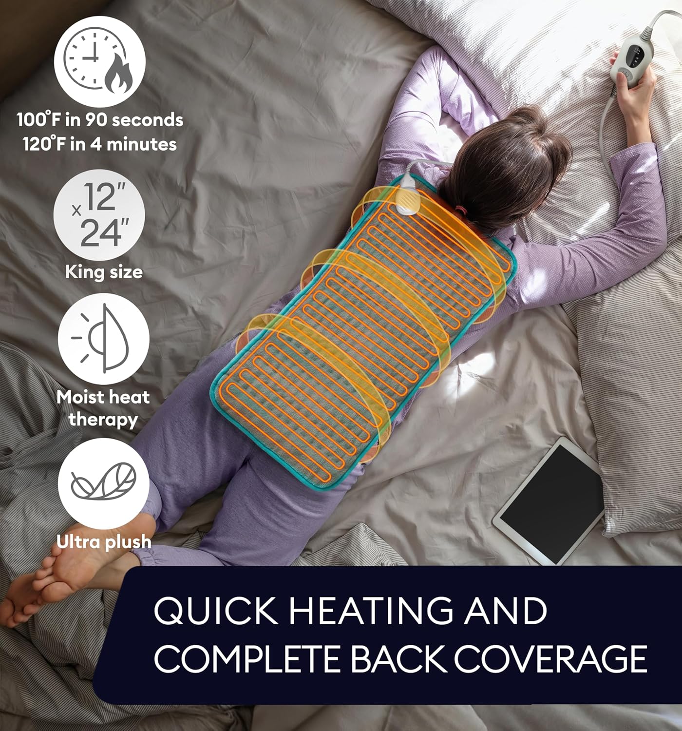 Heating Pad XL, Double-sided, Viridian Green by Geniani