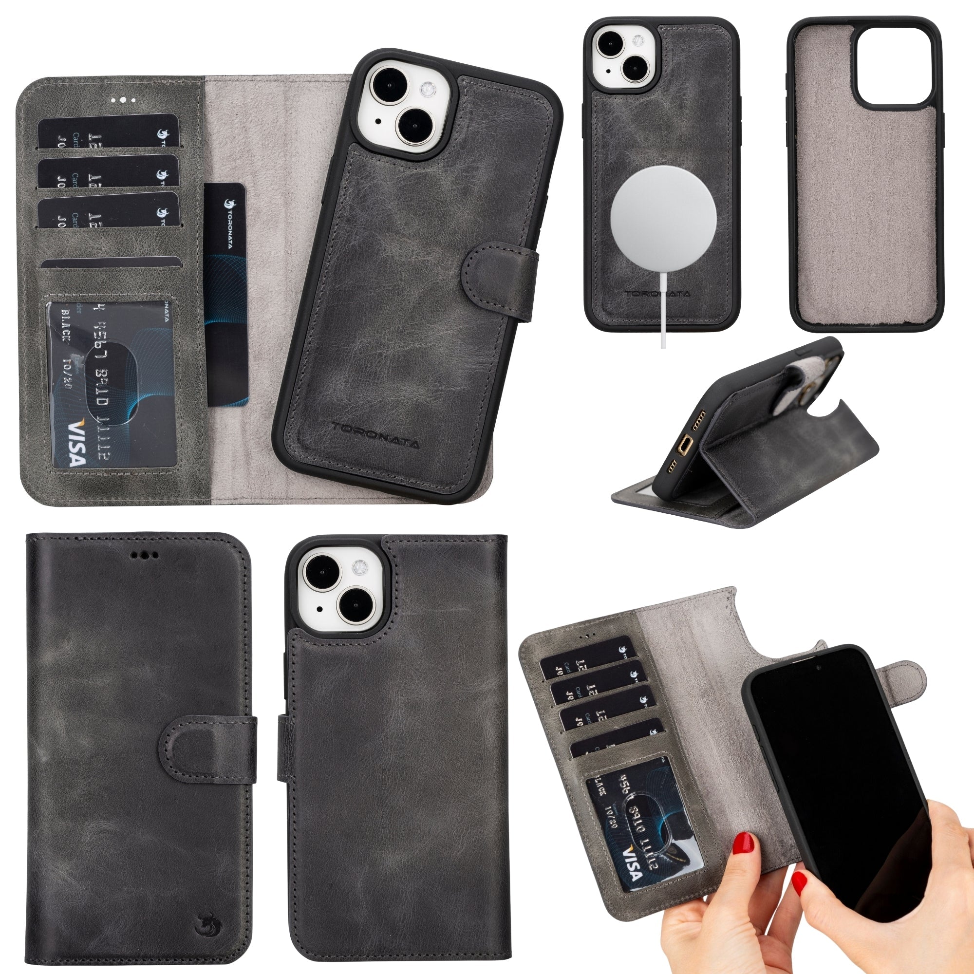 Casper Leather iPhone 14 Wallet Case | MagSafe by TORONATA