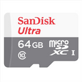 Карта памет SanDisk Ultra microSDXC, 64GB, 100MB/s Class 10 UHS-I + SD Адаптер (SDSQUNR-064G-GN3MA) by SANDISK