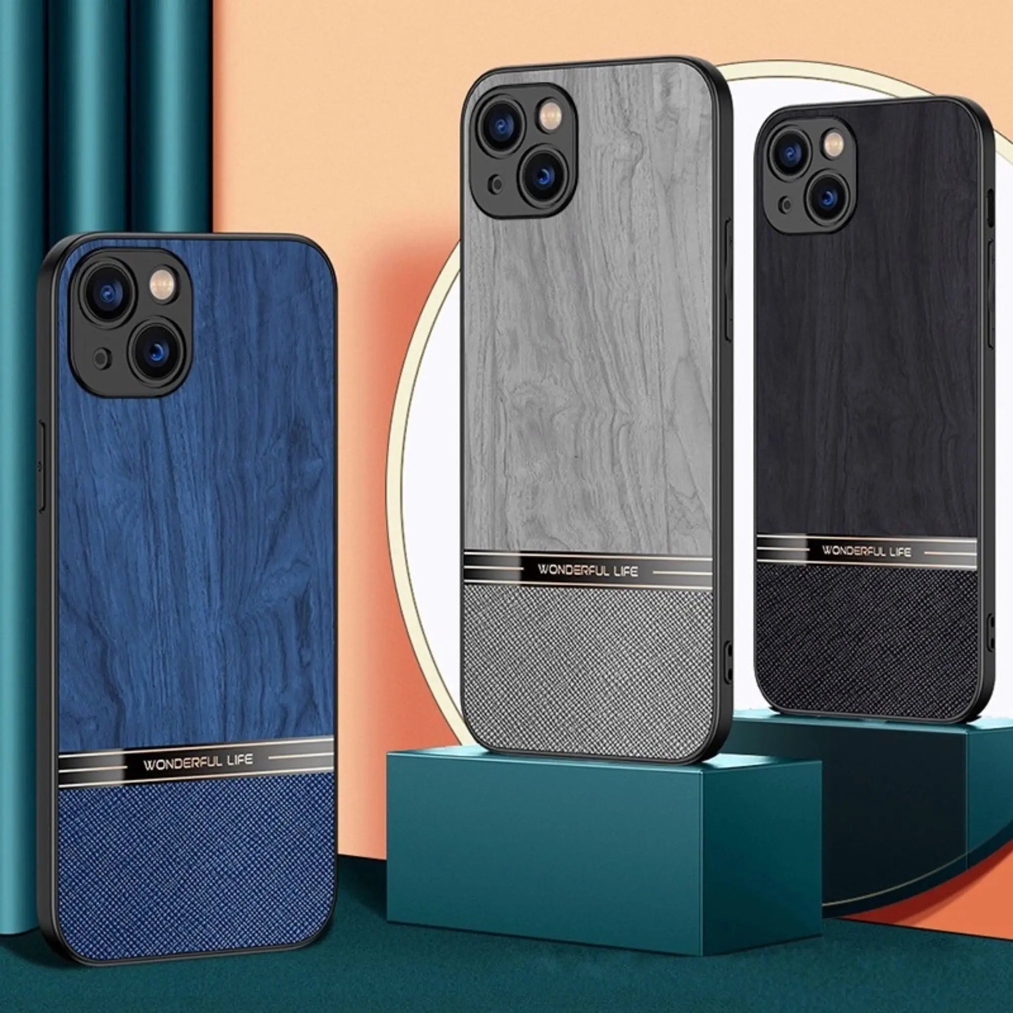Anacotte Frosted Wood Grain Case for iPhone 14 Pro Protective Slim Phone Cover with Durable Grip by Anacotte