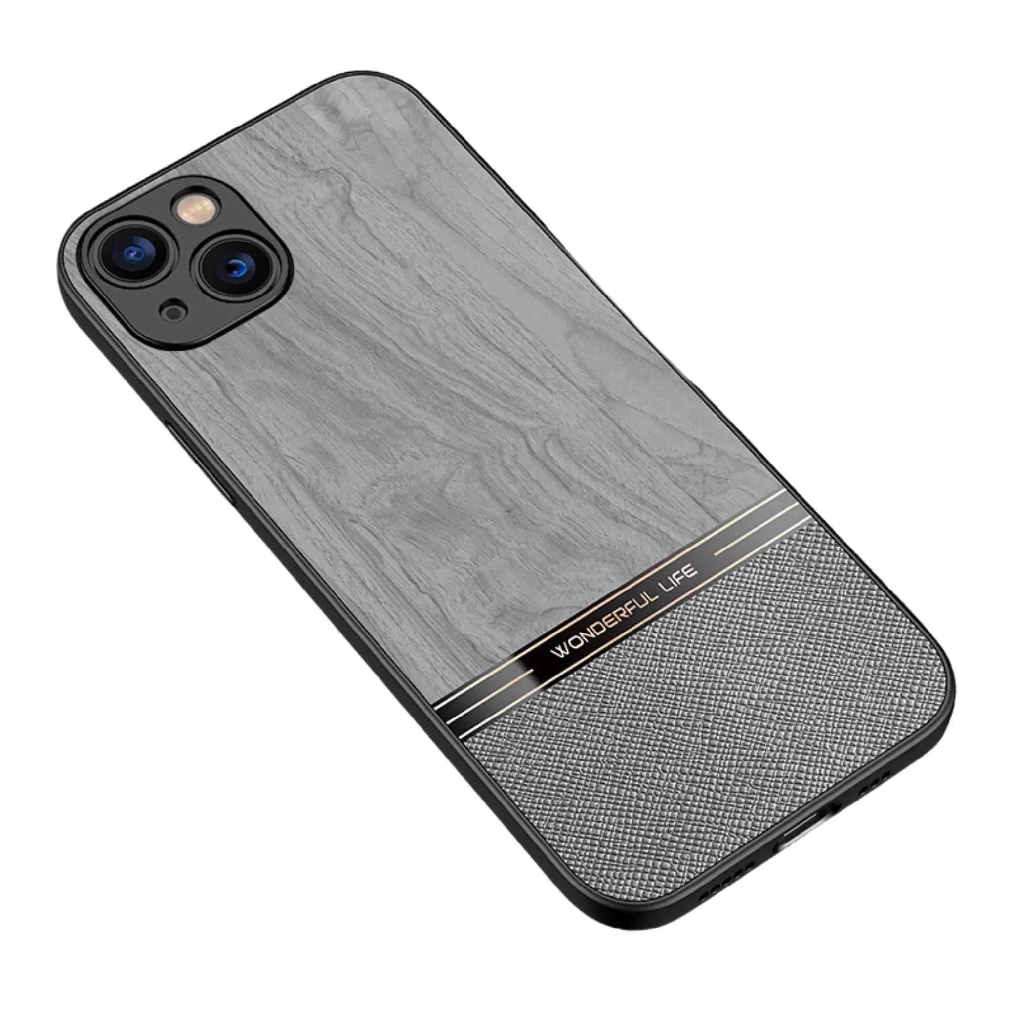 Anacotte Frosted Wood Grain Case for iPhone 14 Pro Protective Slim Phone Cover with Durable Grip by Anacotte