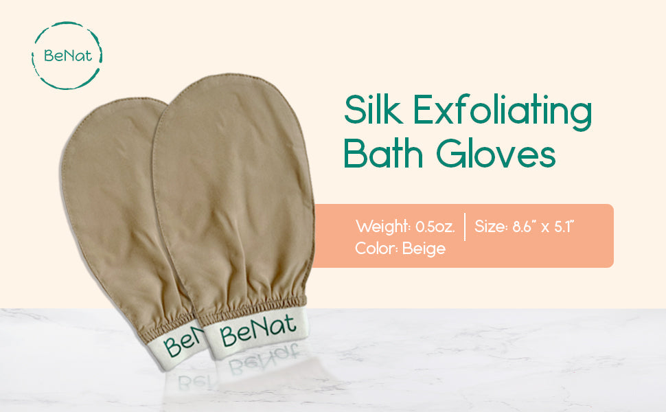 Silk Exfoliating Bath Gloves by BeNat