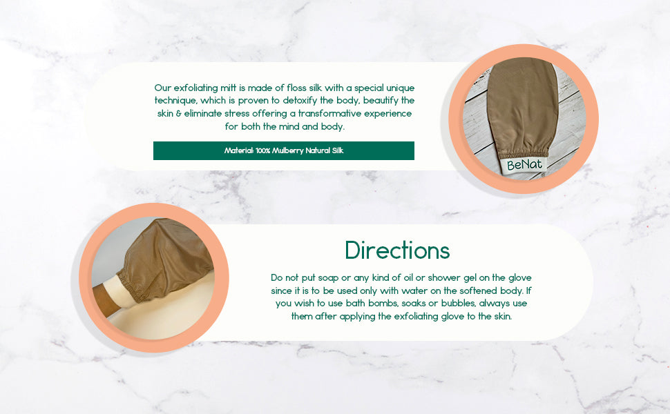 Silk Exfoliating Bath Gloves by BeNat