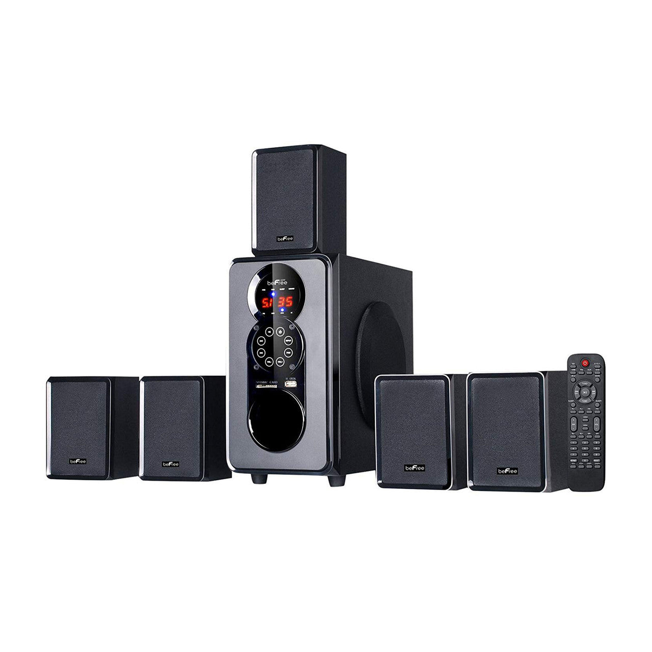 beFree Sound 5.1 Channel Bluetooth Surround Sound Speaker System in Black by BEFREE SOUND