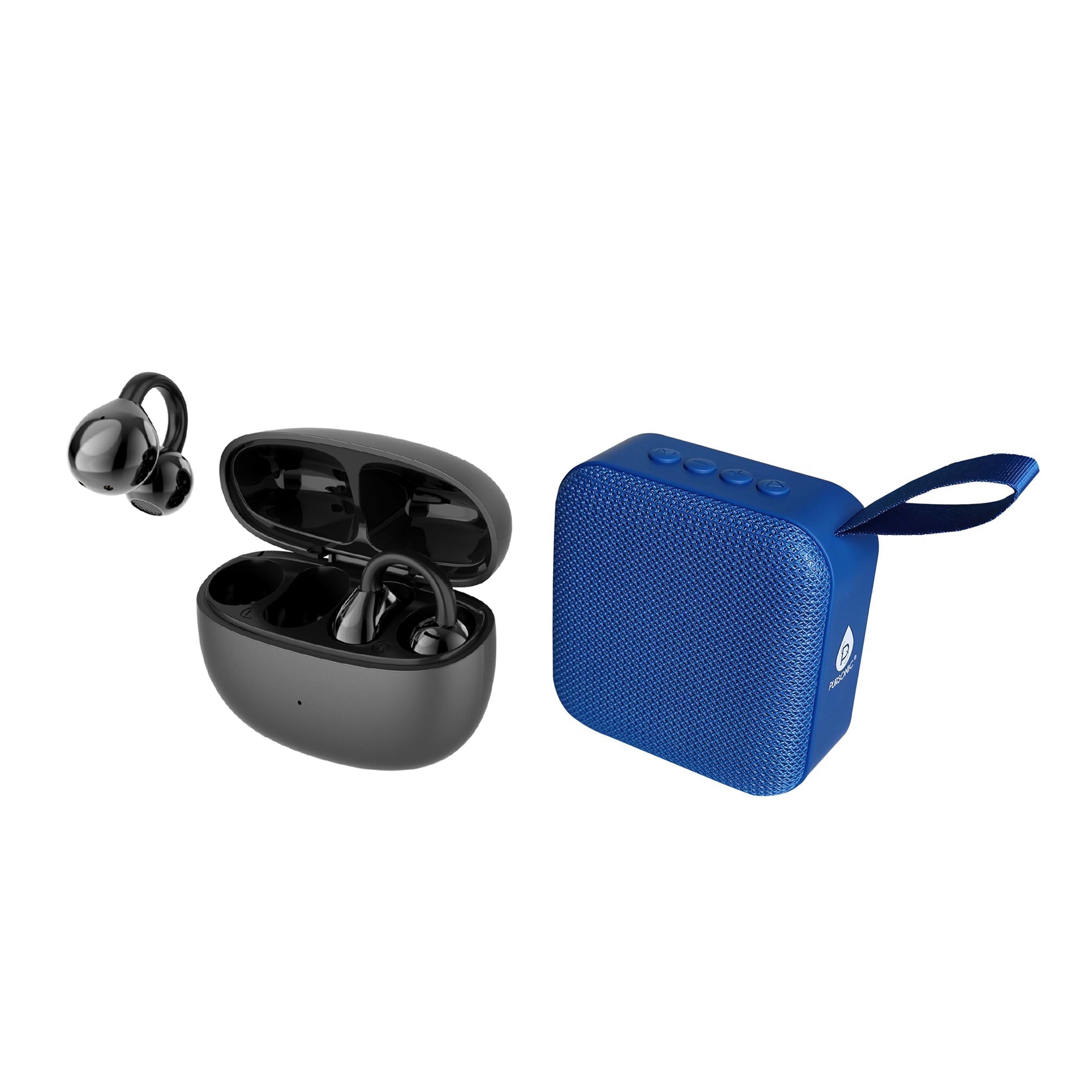 Total Audio Experience Set – Wireless Earbuds with 8D Sound + 360° Surround Speaker by Pursonic
