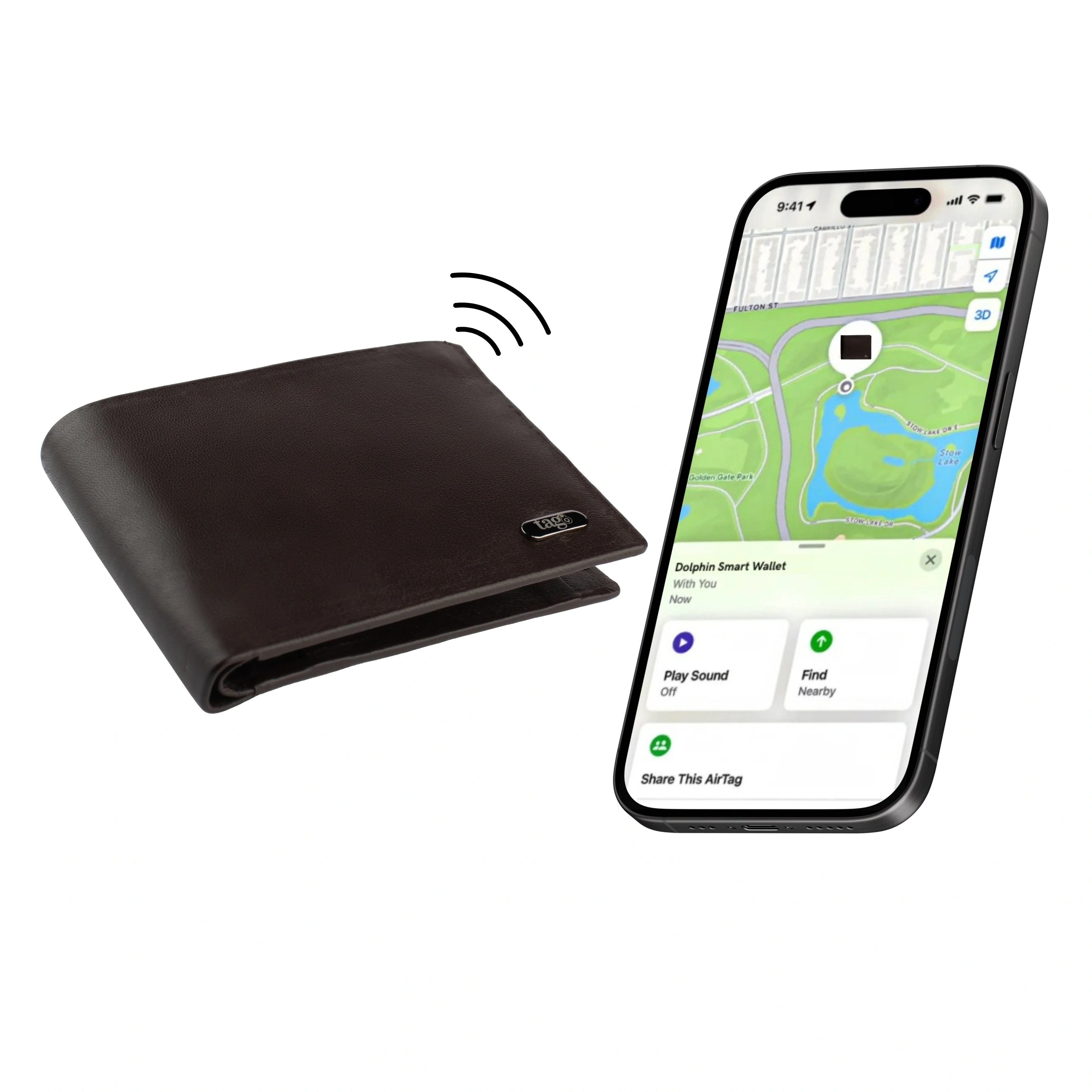 Dolphin Smart Wallet-iOS by Dolphin Tracker + Lost Recovery + RFID + Works with Apple Find My