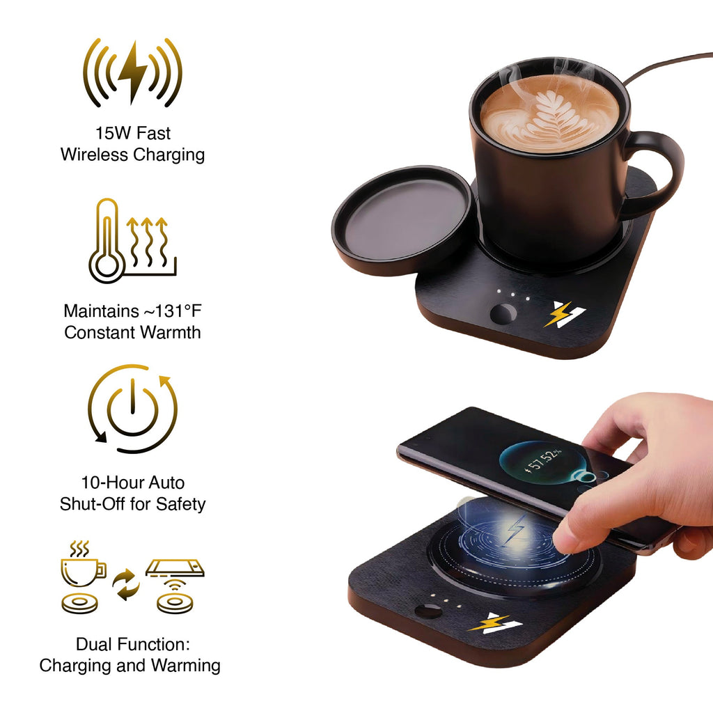 Sip & Charge 2-in-1 Wireless Charger & Mug Warmer by Pursonic