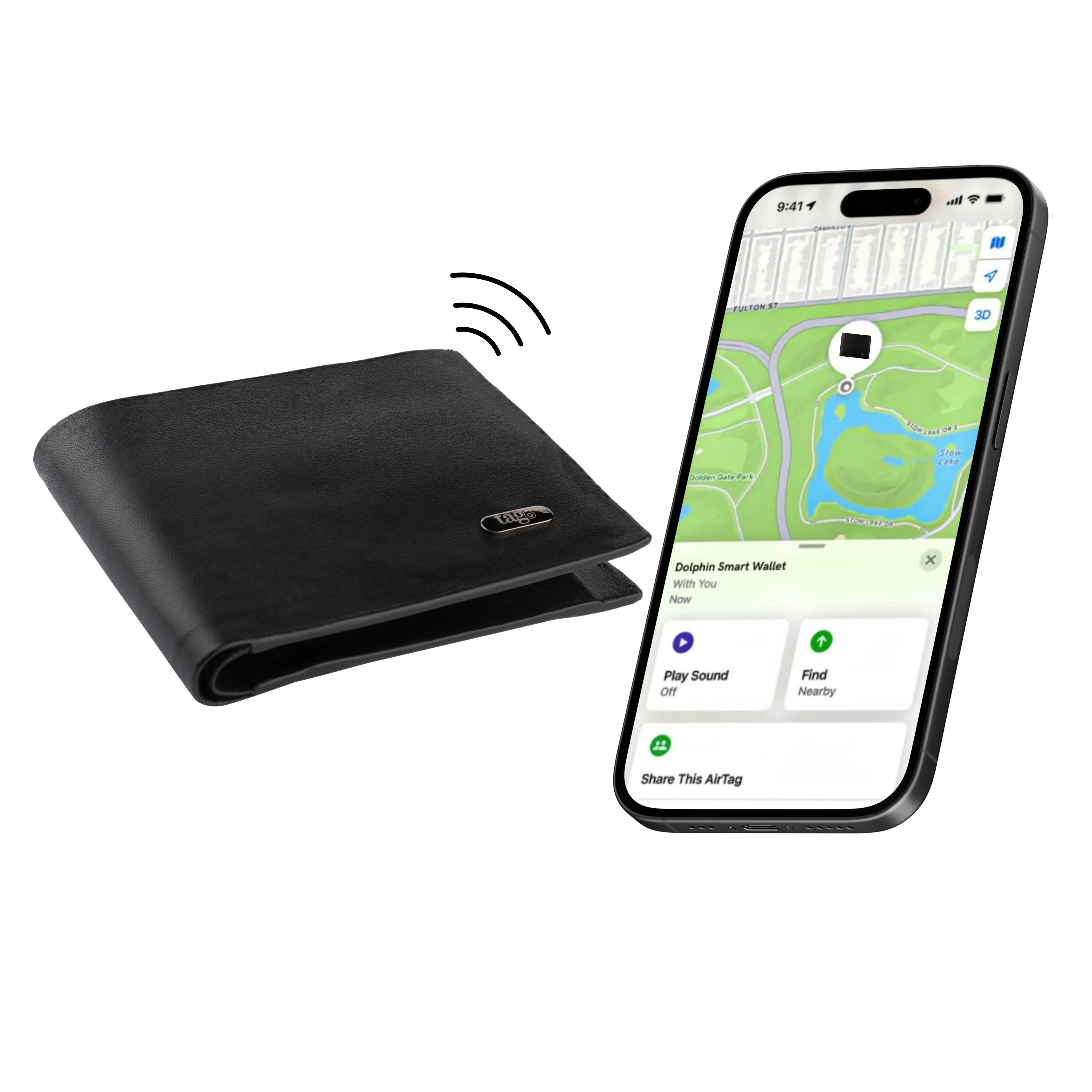 Dolphin Smart Wallet-iOS by Dolphin Tracker + Lost Recovery + RFID + Works with Apple Find My
