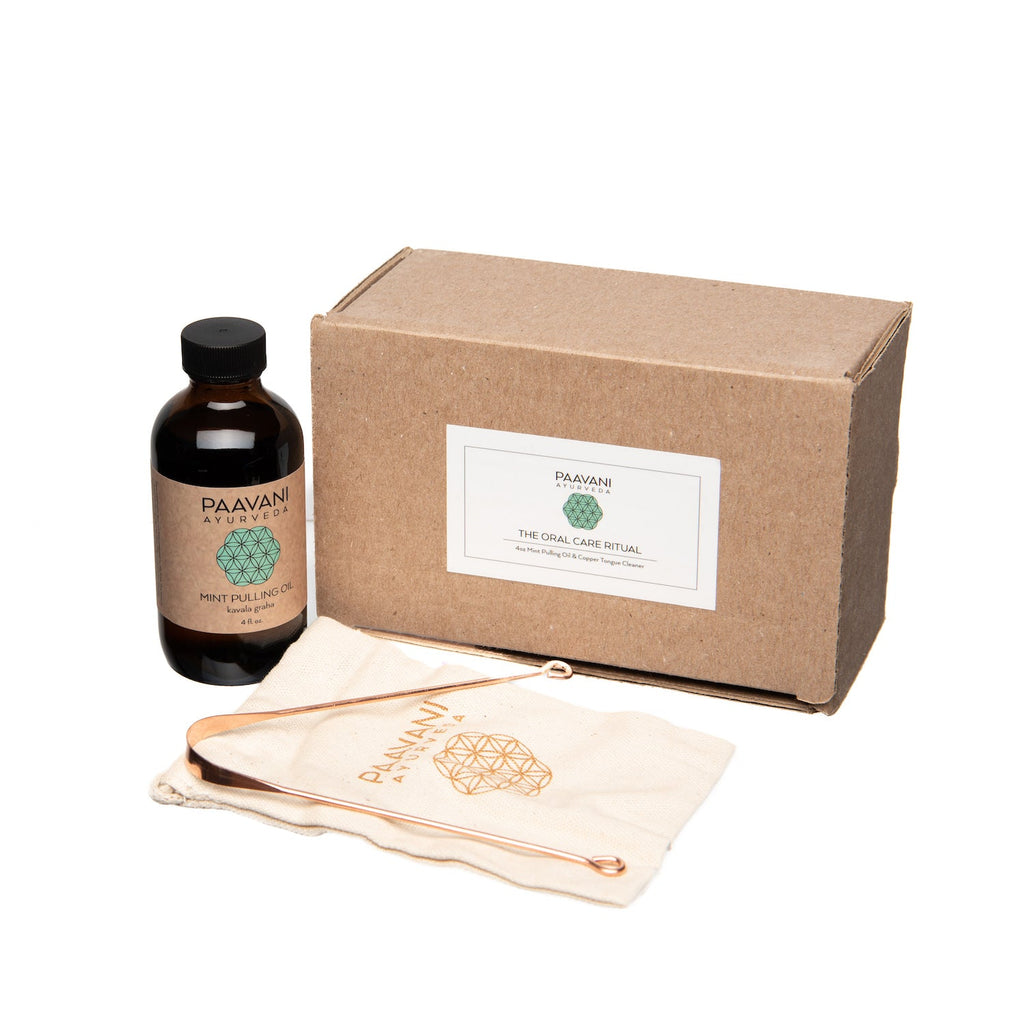 Mint Oral Care Ritual | Ayurvedic Oil Pulling & Tongue Cleaning by Paavani Ayurveda Skincare and Wellness