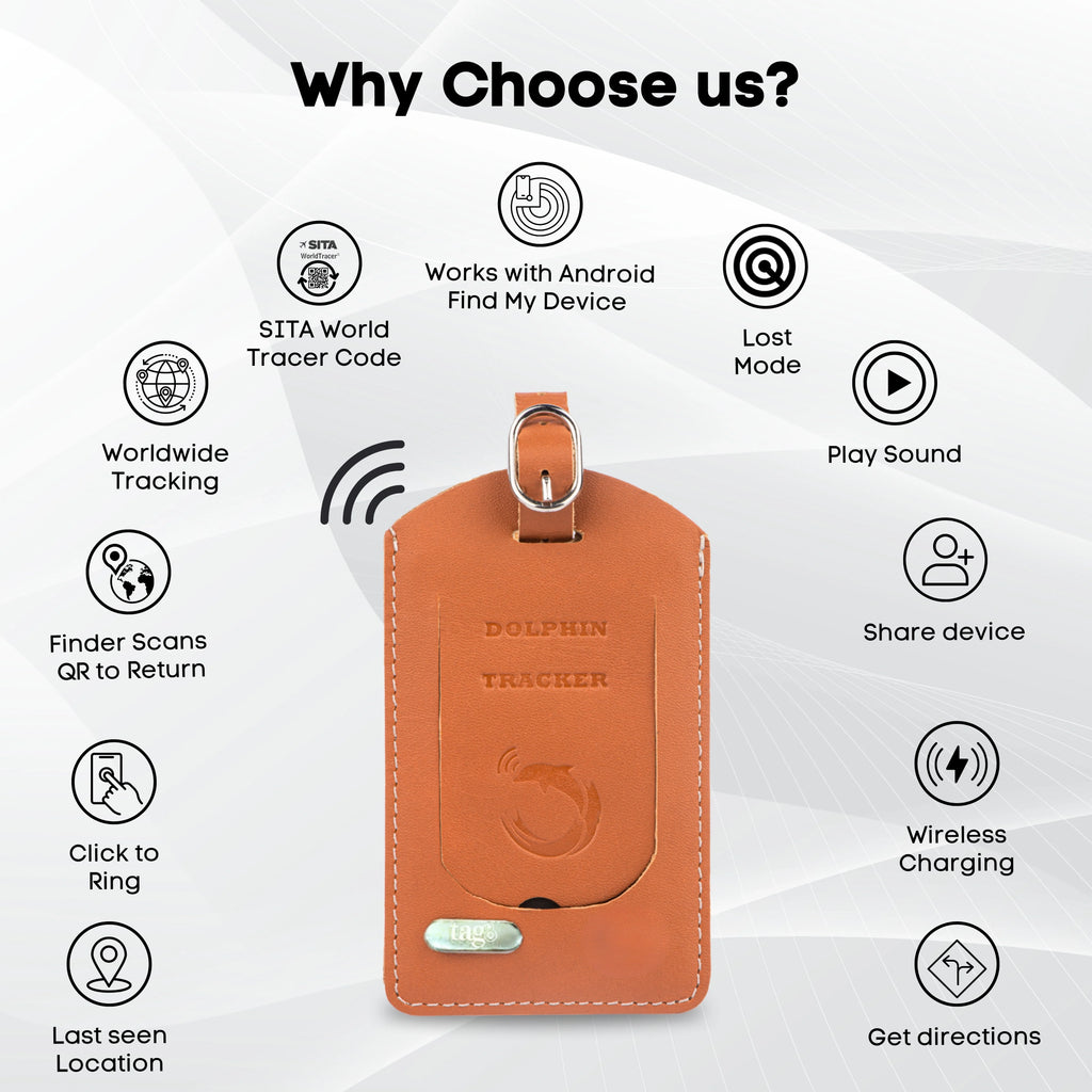 Dolphin Smart Bag Tracker Android by Dolphin Tracker + Global Lost Recovery Service | 2800+ Airports worldwide | Android FInd My