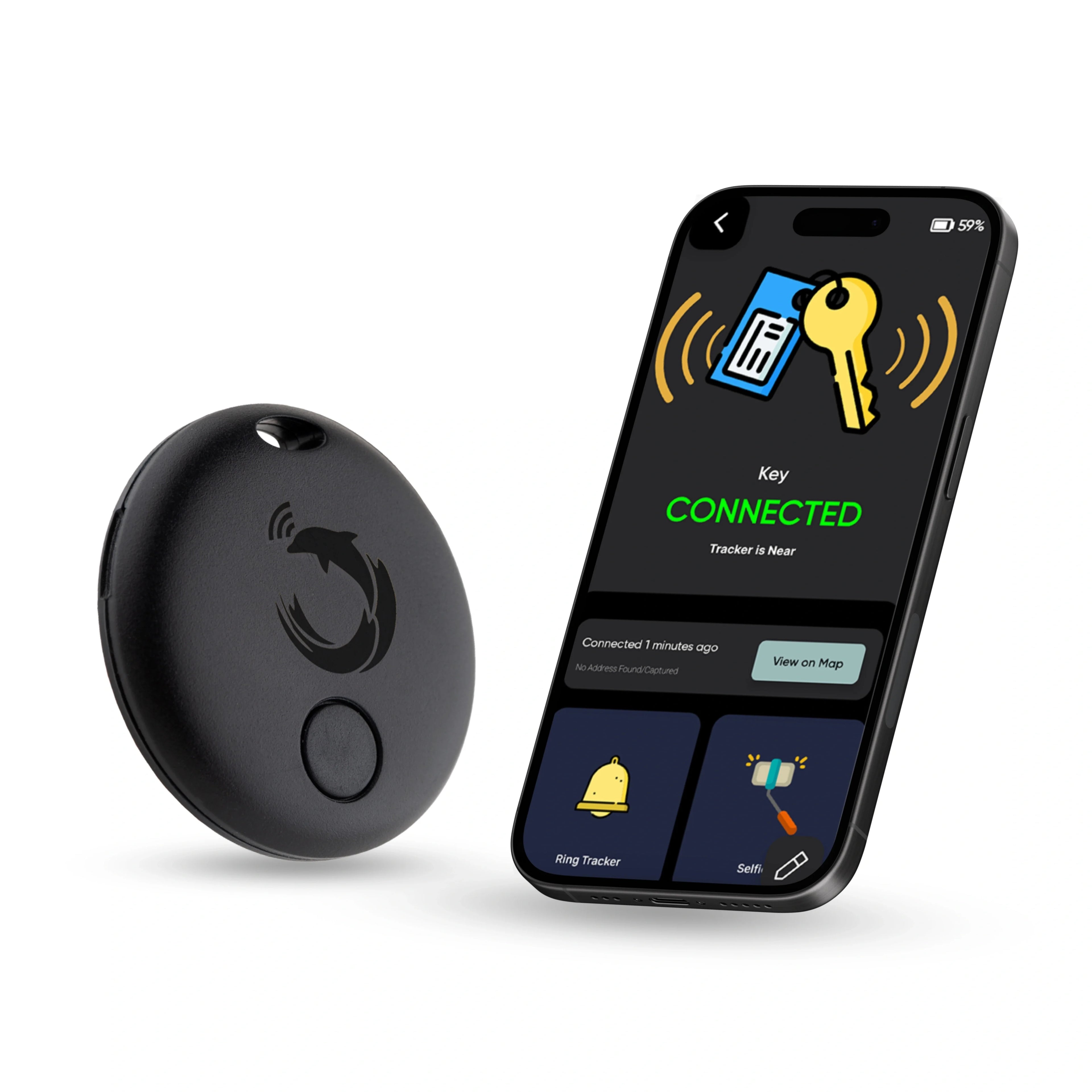 Dolphin Pro by Most versatile tracker | Pair with keys, bags, toys and more | 6 months battery life - replaceable battery