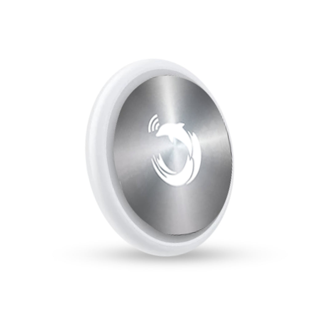 Dolphin Smart Tracker Huthur by Air Tags Item Finders Work with Apple Find My APP (iOS Only). Premium Steel Finish Tracker Tags for Keys, Luggage, Backpack, Pets etc, Waterproof Airtag (Not for Android)