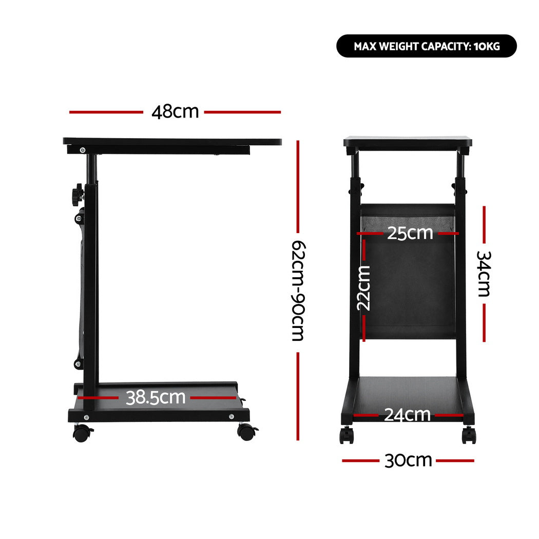 Artiss Laptop Desk Height Adjustable Mobile Workstation Computer Desks 48CM Black by NNE Living
