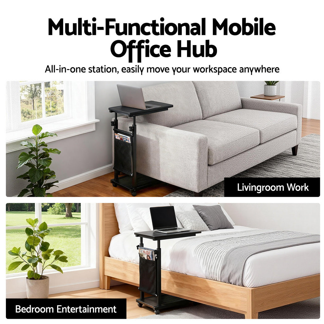 Artiss Laptop Desk Height Adjustable Mobile Workstation Computer Desks 48CM Black by NNE Living