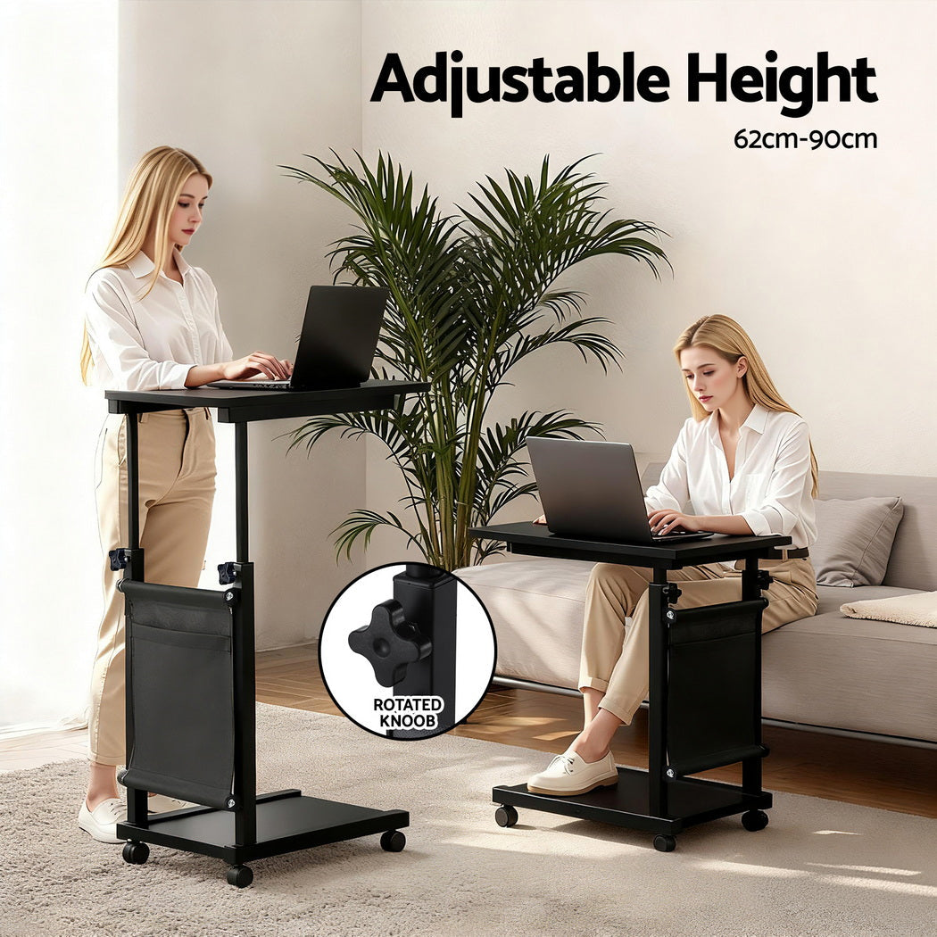 Artiss Laptop Desk Height Adjustable Mobile Workstation Computer Desks 48CM Black by NNE Living