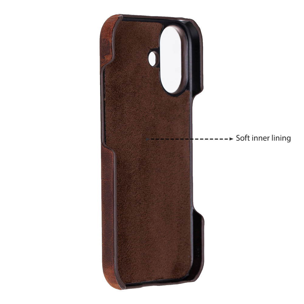 Toronata Leather Case For iPhone 17 With Full Grain Leather Slim Durable Design And Suede Lining by TORONATA