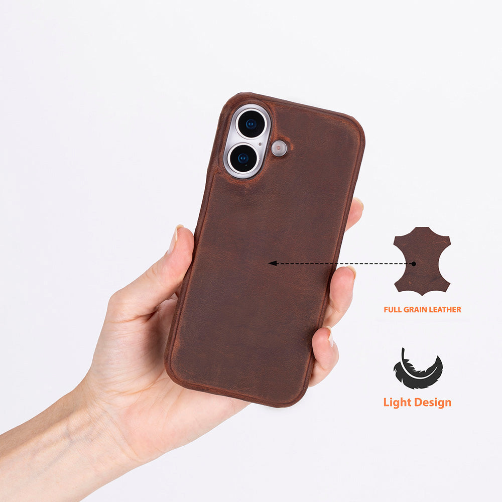 Toronata Leather Case For iPhone 17 With Full Grain Leather Slim Durable Design And Suede Lining by TORONATA