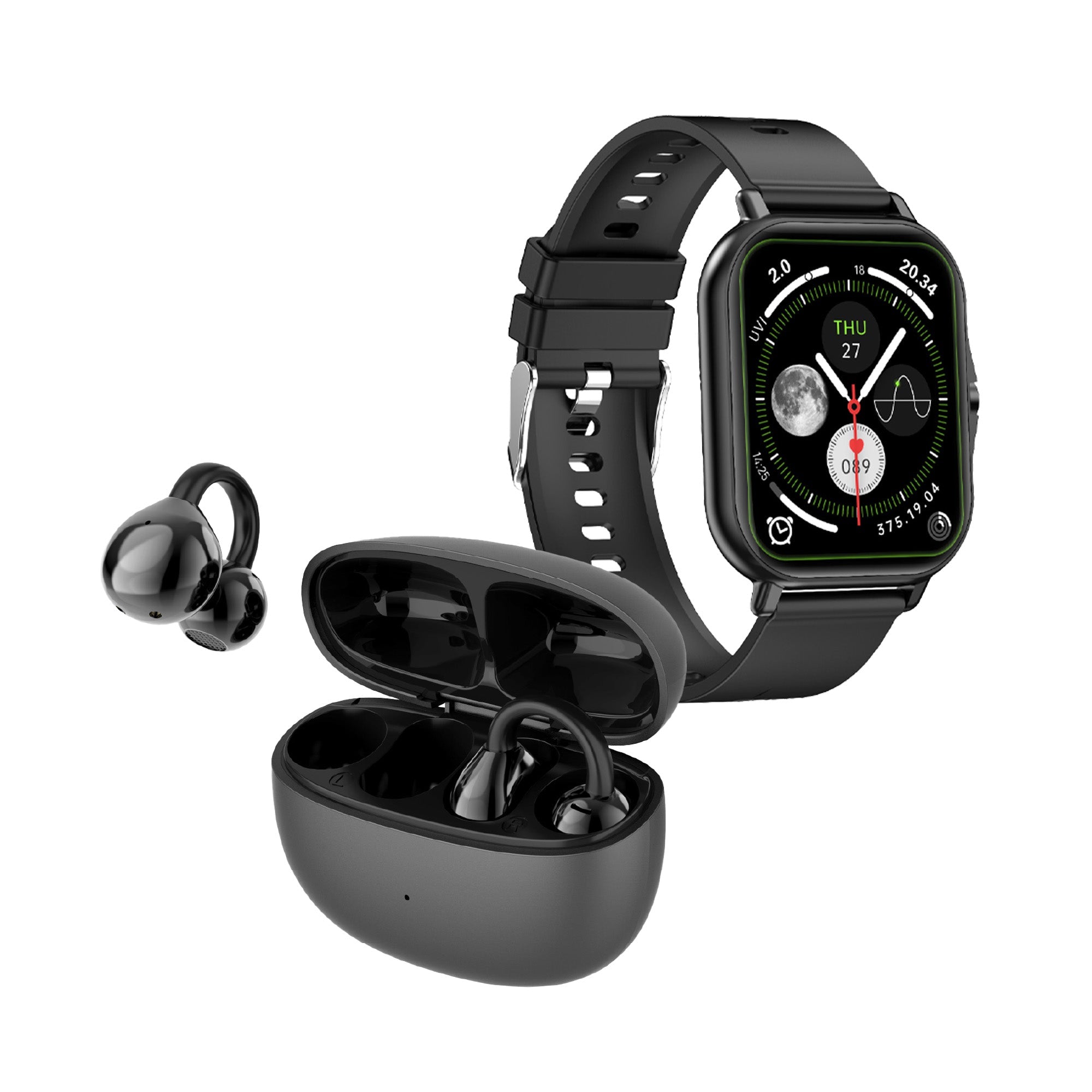 Smart Lifestyle Bundle: True Wireless Stereo Earbuds & All-in-One Bluetooth Smart Watch by Pursonic