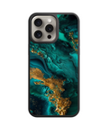Teal and Gold Swirl Phone Case by Vivid Ship Studio LLC