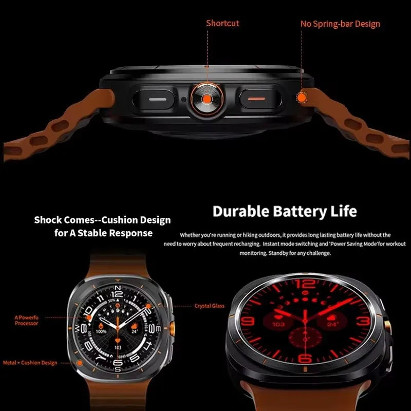 Waterproof Sports Smartwatch for Men (Orange) by OBA