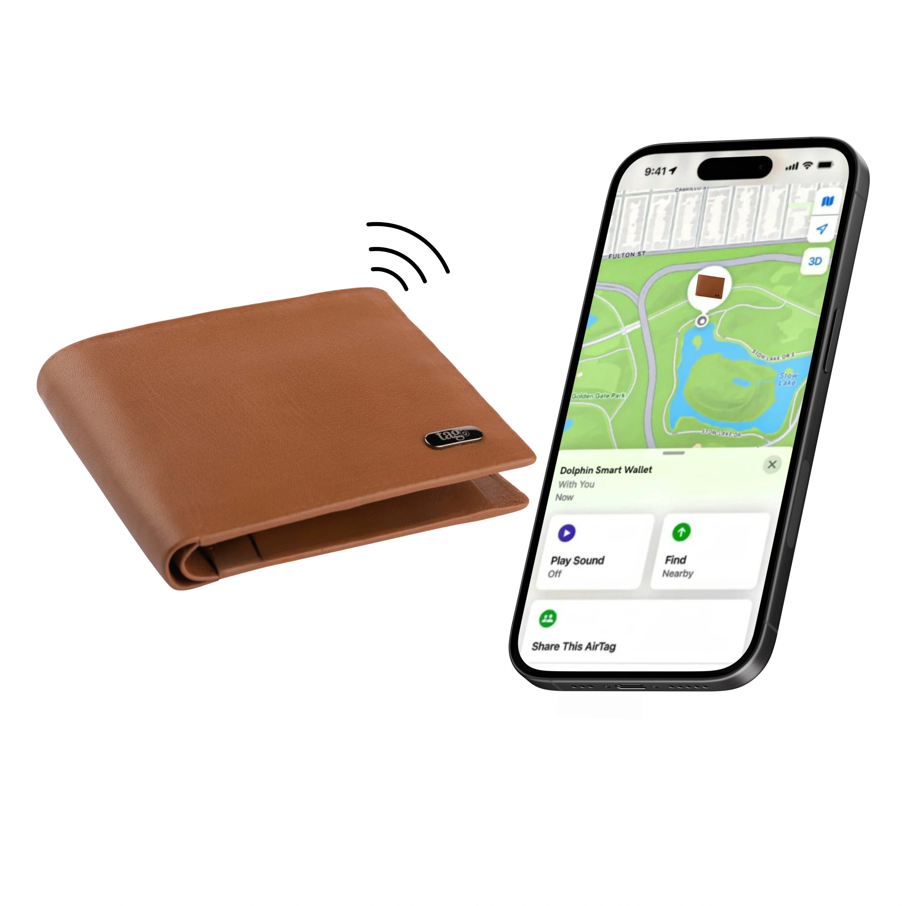 Dolphin Smart Wallet-iOS by Dolphin Tracker + Lost Recovery + RFID + Works with Apple Find My