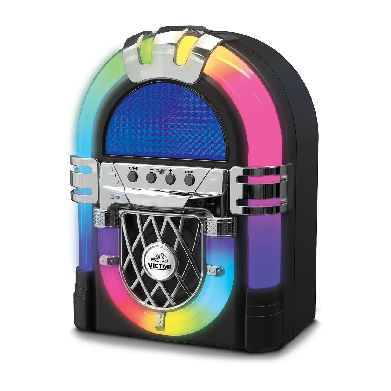 Victor Mini Bluetooth Jukebox with Multicolor LED Lighting by VICTOR