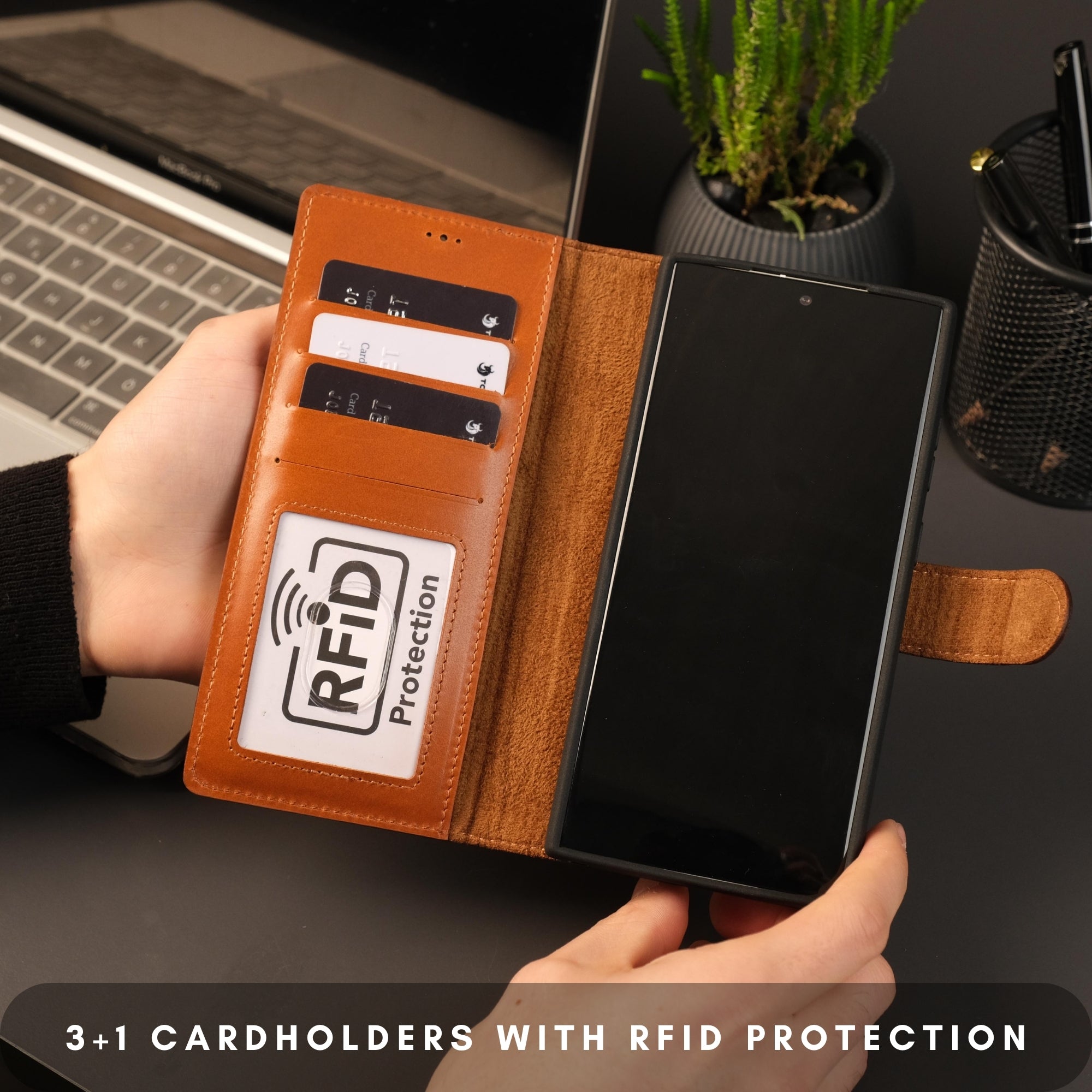 Buffalo Leather Wallet Case For Samsung Galaxy S24 Ultra With Detachable Magnetic Case And Wireless Charging by TORONATA
