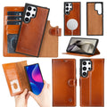 Buffalo Leather Wallet Case For Samsung Galaxy S24 Ultra With Detachable Magnetic Case And Wireless Charging by TORONATA