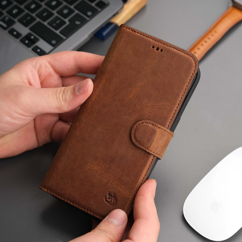 Casper Leather iPhone 15 Pro Max Wallet Case | Detachable MagSafe Compatible RFID Protection by TORONATA