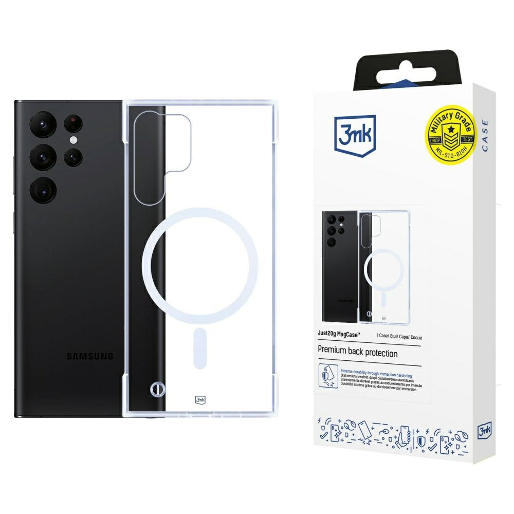 3MK Just 20g MagCase MagSafe Case for Samsung Galaxy S24 Ultra Transparent Ultra Thin Clear by 3MK