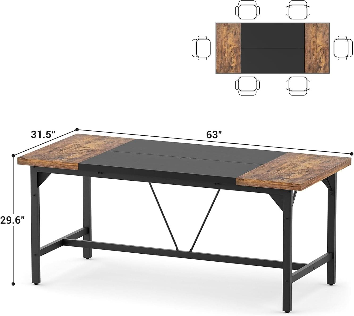 Large Rustic Computer Desk for Home Office Workstation by ShipItFurniture