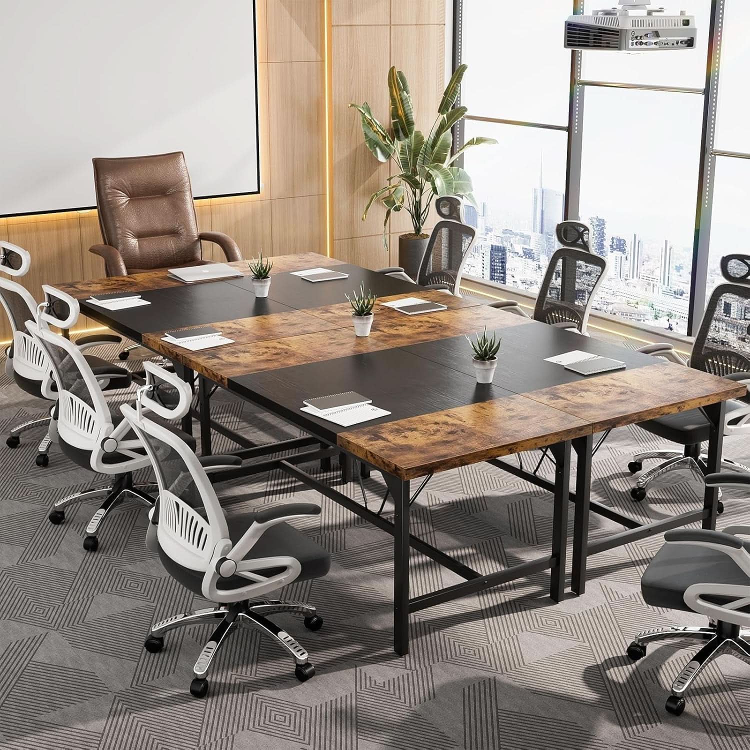 Large Rustic Computer Desk for Home Office Workstation by ShipItFurniture