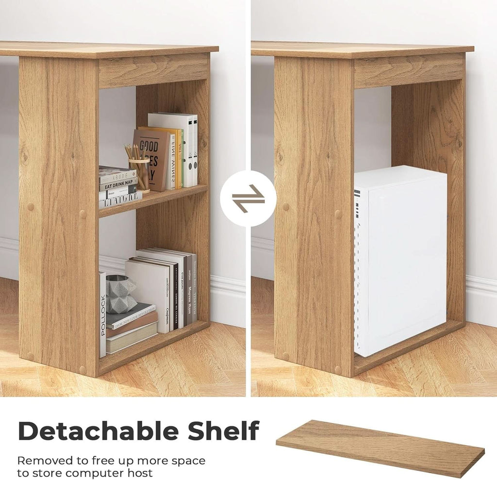 Modern Compact Computer Desk with Storage Shelves and Workstation by ShipItFurniture