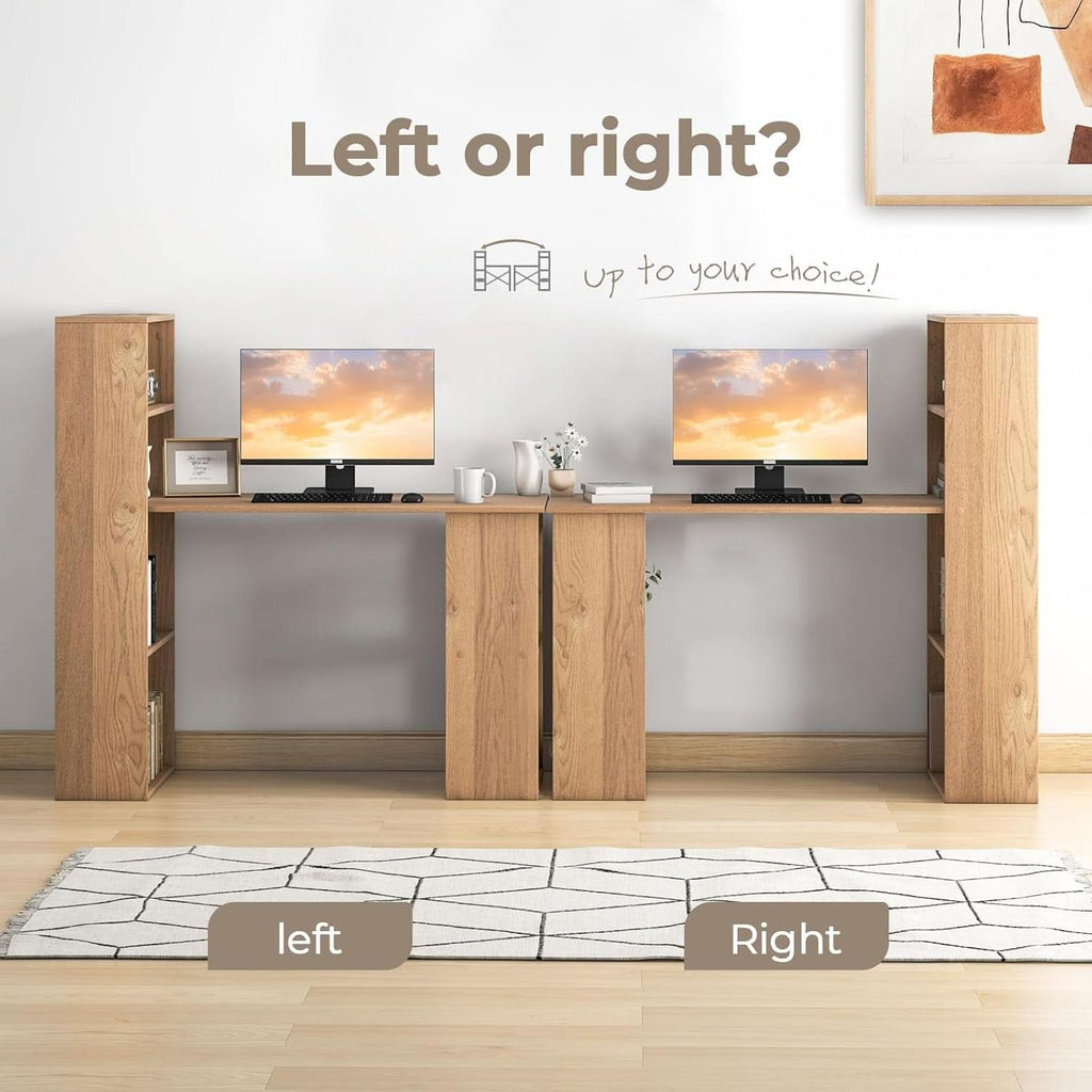 Modern Compact Computer Desk with Storage Shelves and Workstation by ShipItFurniture