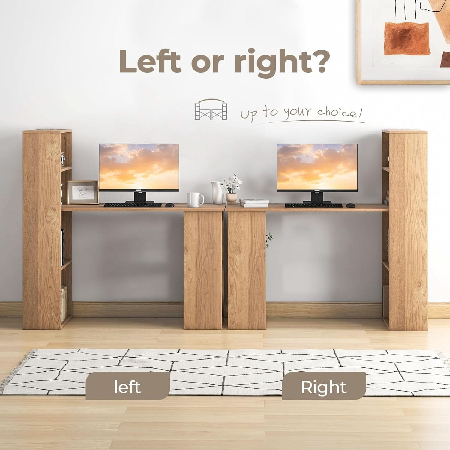 Modern Compact Computer Desk with Storage Shelves and Workstation by ShipItFurniture