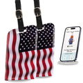 Smart Bag Security Tag - USA Flag [Pack 2] by Global Lost Recovery Service | 2800+ Airports worldwide
