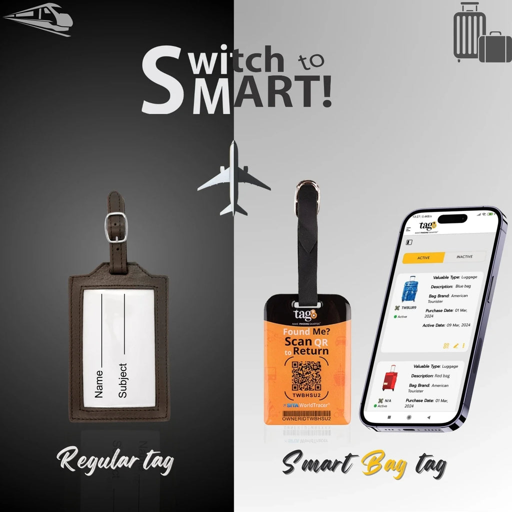 Smart Bag Security Tag - USA Flag [Pack 2] by Global Lost Recovery Service | 2800+ Airports worldwide